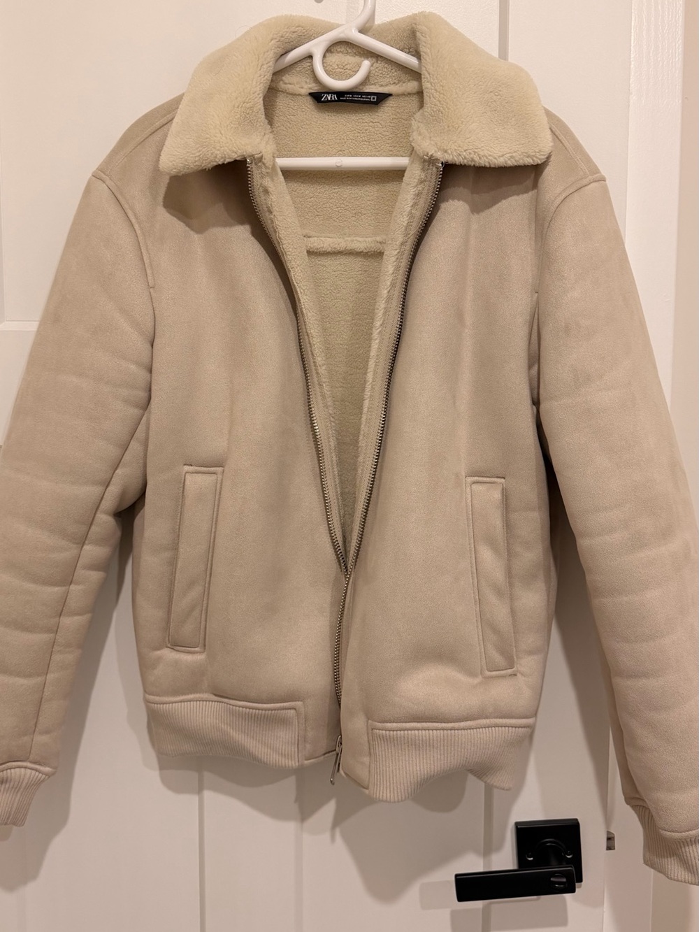 Zara Cream Faux Shearling Jacket